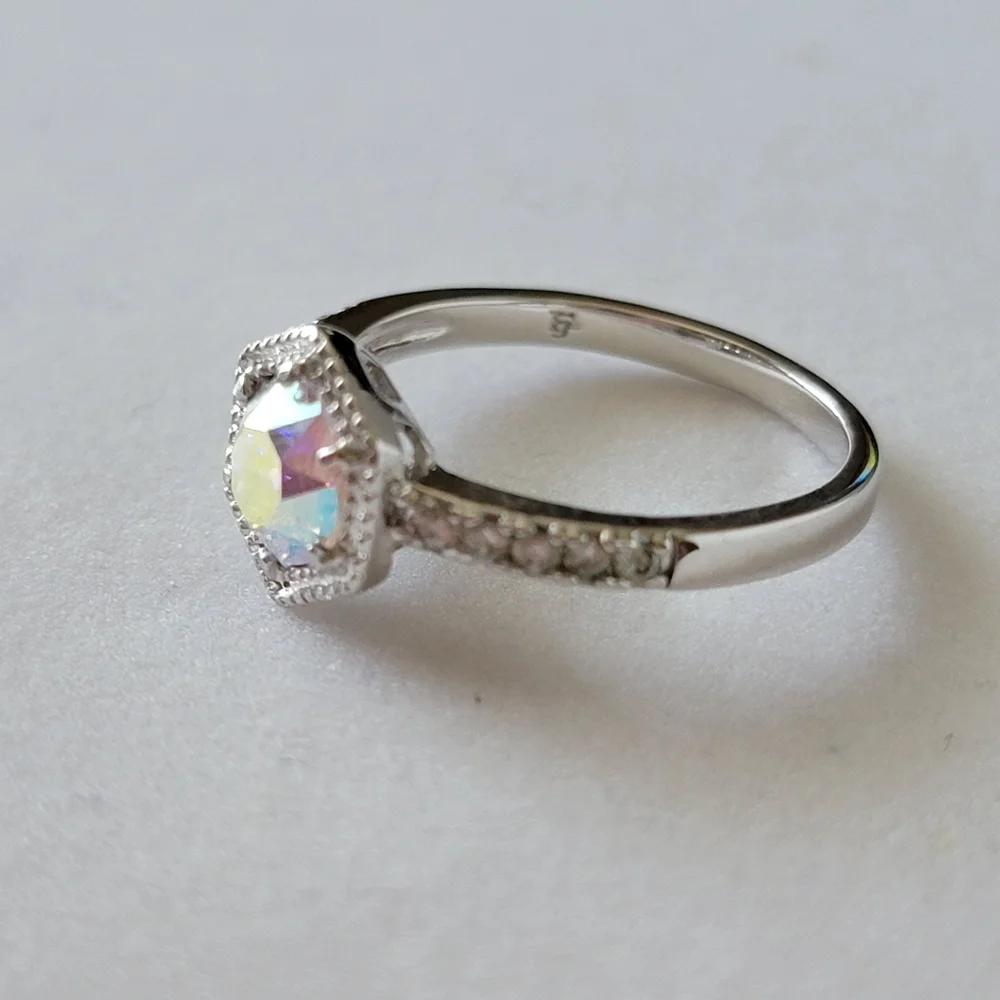 Fragrant Jewels Sparkling Irridescent Hexagon Ring